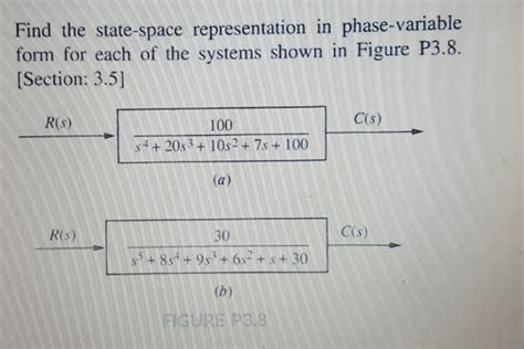 Solved Find The State Space Representation In Phase Varia...