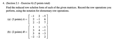 Solved Find a row echelon form of each of the given
