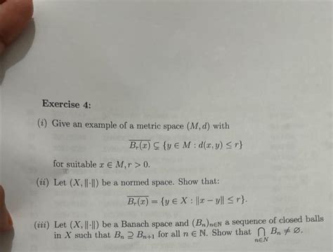 Solved I Give An Example Of A Metric Space M D With Chegg Com