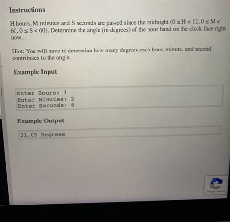 Solved Instructions H hours, M minutes and S seconds are - Chegg