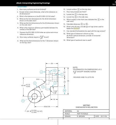 Solved Interpreting Engineering Drawings + 0.40 0.40 SECTION
