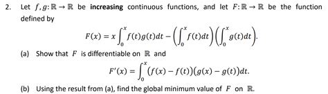 Solved Let F And G Be 2 Functions Continuous On A B And Chegg Com