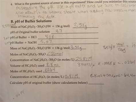 Solved Mass of NaC_2H_3O_2 -3H_2O (FW = 136 …