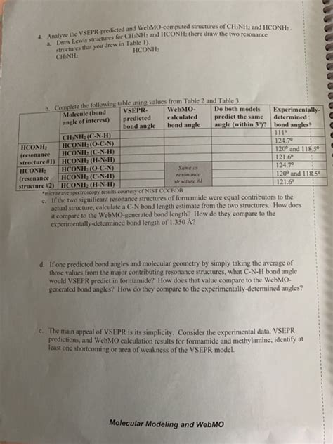 Solved Molecular Geometry Lab Report Form Complete one