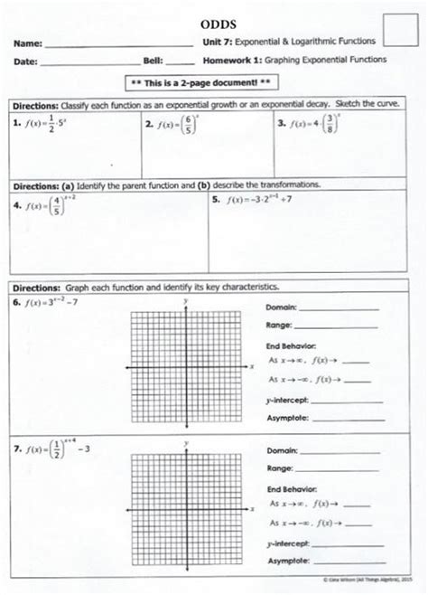 Solved ODDS Name Unit 7 Exponential & Logarithmic