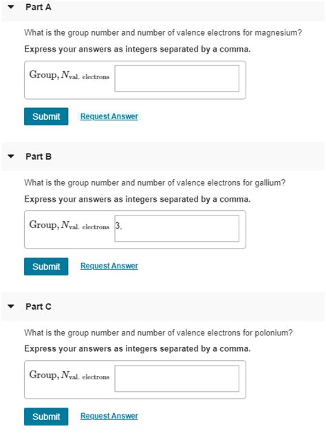 Solved Part A What is the group number and number of valence Chegg…