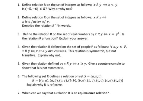Solved Part B 1 Define A Relation R From A B C To U Chegg Com