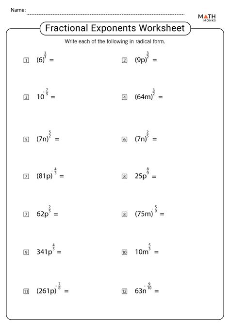 Solved Practice Fractional Exponents Worksheet Write each