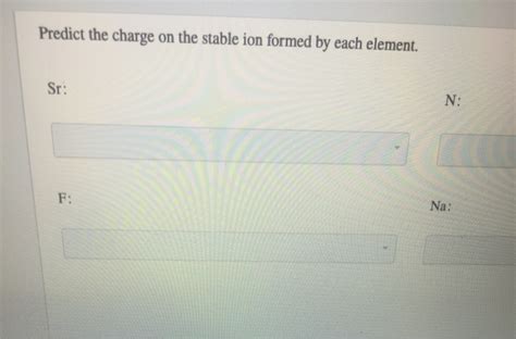 Solved Predict The Charge Of The Ion Formed By Each Of Th...