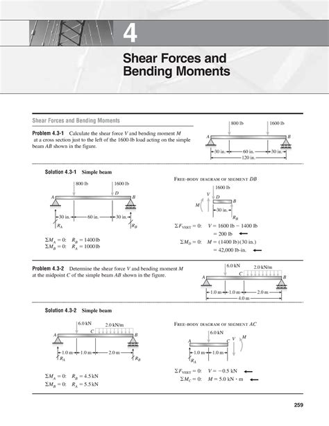 Solved Problem 12.001 - Determine the shear and bending