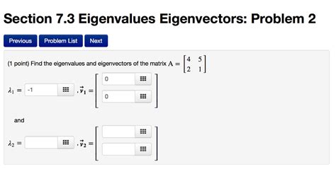 Solved Problem 2 Eigenvalues And Eigenvectors A If R Chegg Com