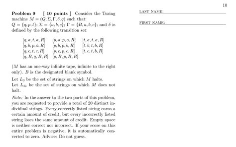 Solved Problem 9 16points Consider The Turing Ma Chin Chegg Com