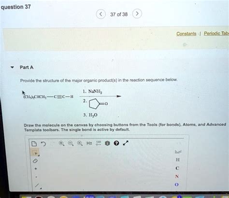 Solved QUESTION 37 For the following molecule, choose the