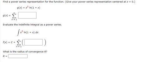 Solved Question Find A Power Series Representation For Chegg Com