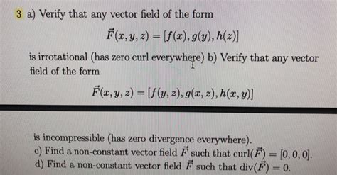 Solved Show That Any Vector Field Of The Form Te