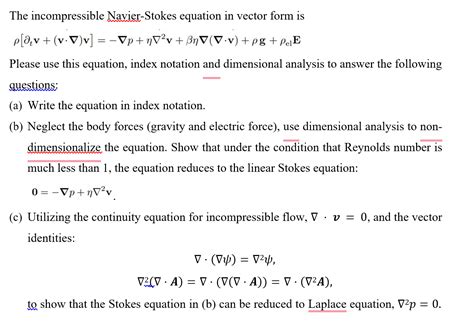 Solved Start from the NavierStokes equation in vector form.