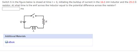 Solved Switch S in the figure is closed at time t = 0 s, - Chegg