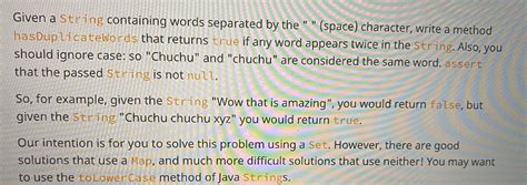 Solved Task 1 Given a String of words, separated by a