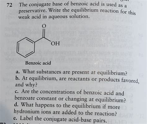 Solved The compound benzoic acid is a substance used as a - Chegg