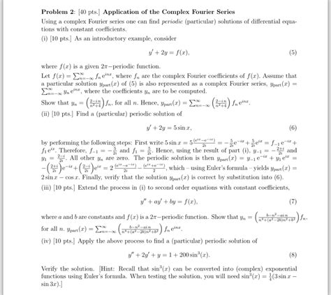 Solved Using a complex Fourier series one can find periodic