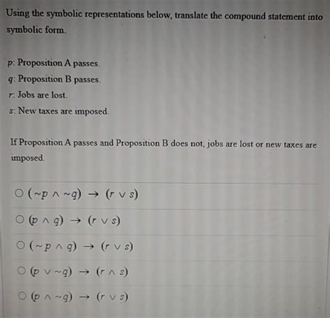 Solved Using the symbolic representations below, translate