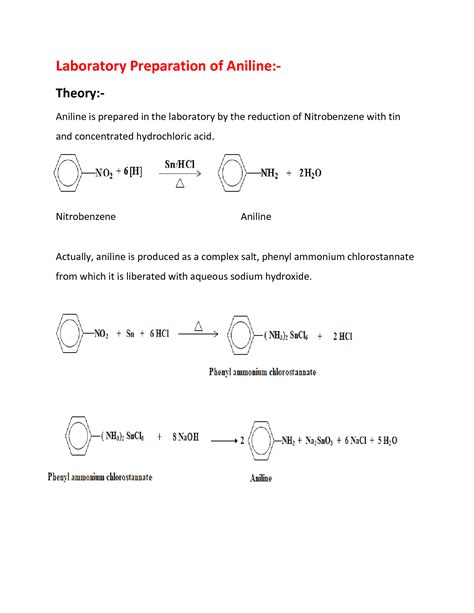 Solved We prepare aniline at lab, but we did by