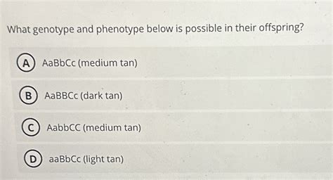 Solved What Is One Impossible Phenotype And Genotype Comb Chegg Com