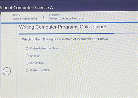 Solved chool Computer Science AUNIT 4LESSON 5Basic