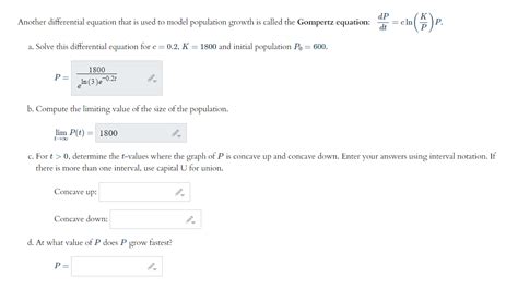 Solved dP Another differential equation that is used to