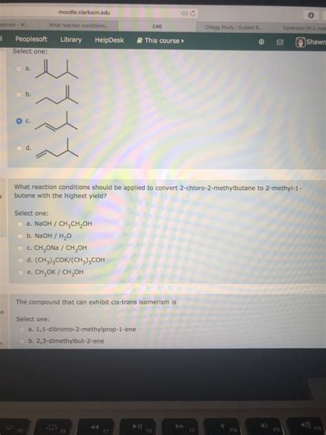 Solved moodle.clarkson.edu 0 aptops - Ww What reaction - Chegg