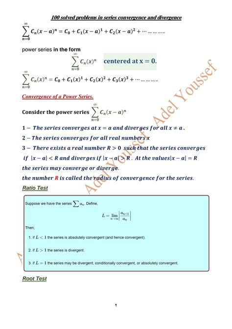 Solved problems on convergence and divergence pdf.  If a convergent series i...