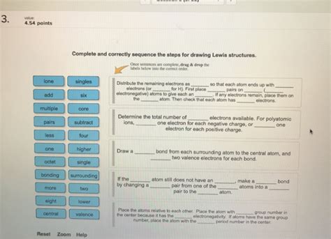 Solved value 4.54 points Complete and correctly sequence the
