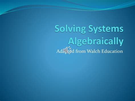 Solving Algebraically Tesccc Key