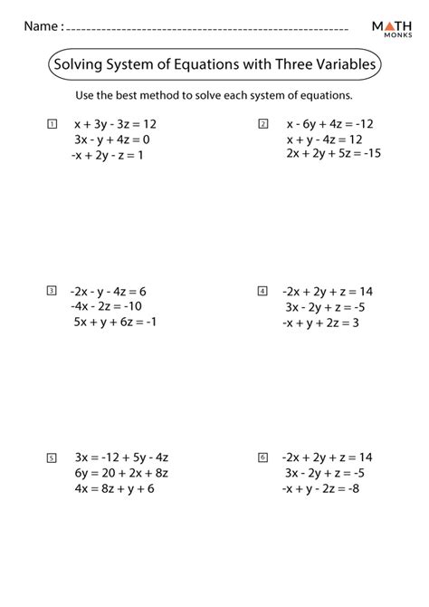 Solving For Specific Variable Worksheet