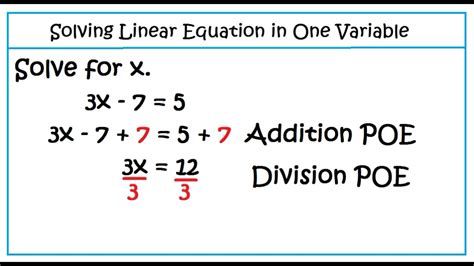 Solving Linear Equations in one Variable - YouTube