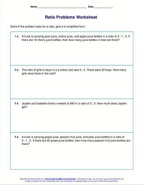 Solving Ratio Problems Worksheets & Teaching Resources TpT