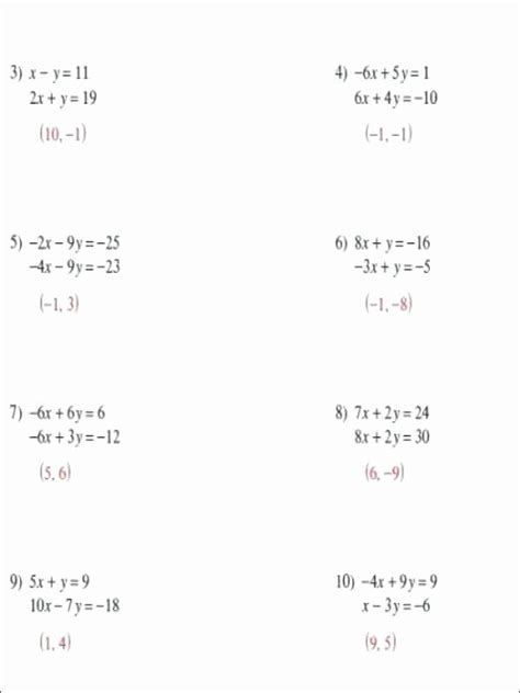 Solving System By Elimination Worksheet Ame.my.id