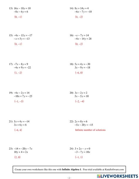 Solving System Of Equations By Elimination Worksheet Kidsworksheetfun