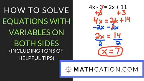 Solving a Linear Equation with Variables on Both Sides of the Equation