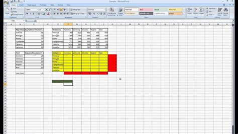 Solving a Transportation Problem through MS Excel Solver YouTube