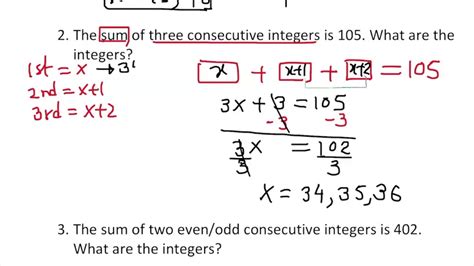 Solving consecutive integer problems