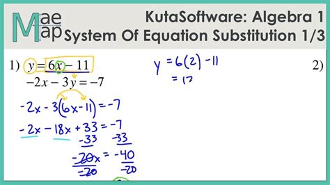 Solving systems of equations by substitution kuta software. Kuta Software - Infinite Algebra 1 Name_____ Solving Systems of Equations by Substitution Date_____ Period____ Solve each system by substitution. 1) y = 6x − 11 −2x − 3y = −7 2) 2x − 3y = −1 y = x − 1 3) y = −3x + 5 5x − 4y = −3 4) −3x − 3y = 3 y = −5 ... 