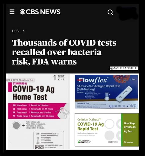 Some Pilot COVID-19 At Home Tests recalled by FDA over bacteria risk