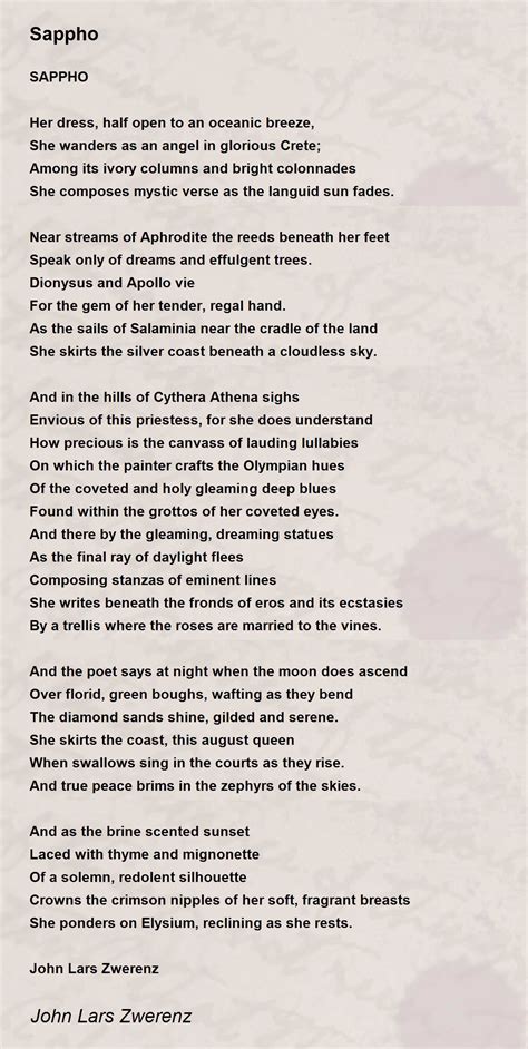 Some Sappho Poems Crossword