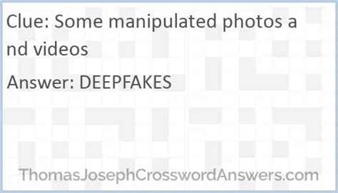Some manipulated photos and videos crossword clue. Today's crossword puzzle clue is a quick one: Some manipulated photos and videos. We will try to find the right answer to this particular crossword clue. … 