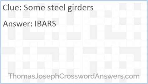 Here is the answer for the crossword clue Structural girder featured in LA Times Daily puzzle on September 23, 2023. We have found 40 possible answers for this clue in our database. Among them, one solution stands out with a 94% match which has a length of 5 letters. We think the likely answer to this clue is IBEAM..