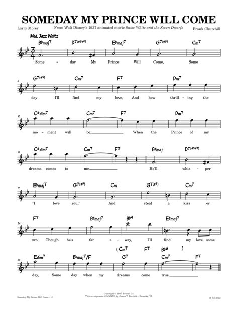 Someday my prince will come sheet music. - Aci 550 2r 13 design guide 164946.