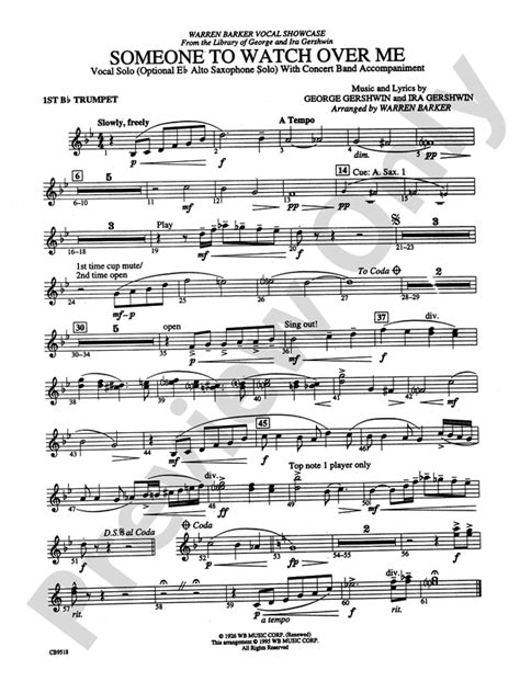 Someone to Watch Over Me String Orchestra Conductor Score & Parts