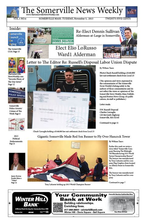 Somerville news weekly.  Test your alarms monthly.  This is also me blas...