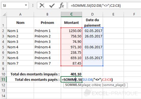 Somme si excel 2 conditions